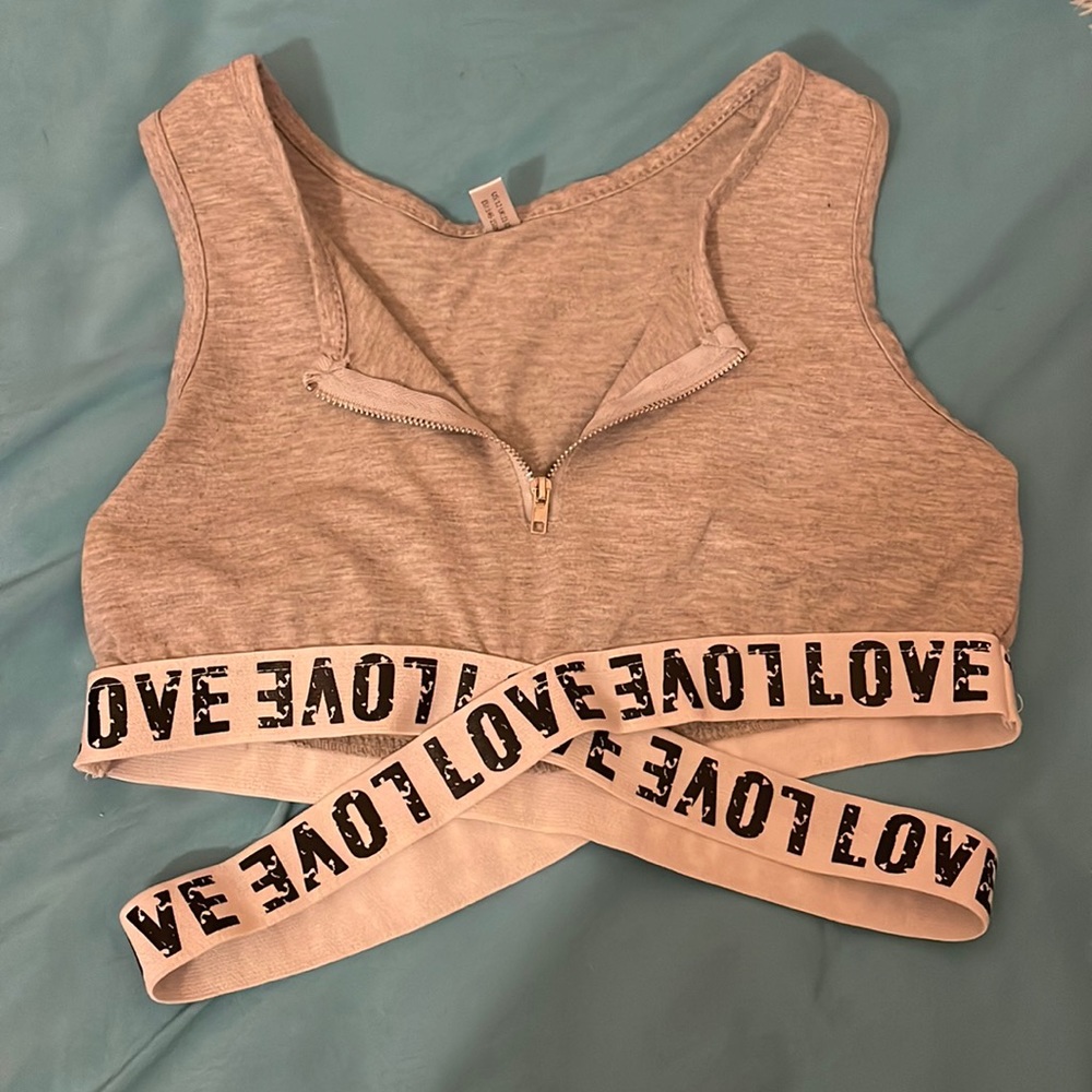 Girls or woman’s sports Gray crop top